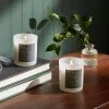 2ct Milky White Glass Vetiver + Moss and Black Cedar Wooden Wick Jar Candle Set 9oz - Threshold™
