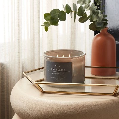 GUEST_206ce77b-50e2-4d28-8013-c471adada119.jpg 14oz Lidded Gray Glass Jar Crackling Wooden 3-Wick Candle with Paper Label Black Cedar - Threshold™ -Threshold Sales Shop GUEST 206ce77b 50e2 4d28 8013 c471adada119