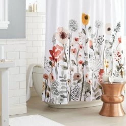 Floral Wave Shower Curtain White - Threshold™ -Threshold Sales Shop GUEST 27d83395 f6a6 4c4d bc5a f7e4da91162d