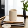 6oz Matte Textured Ceramic Wooden Wick Candle Ivory/Citron and Sands - Threshold™