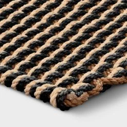 1'6"x2'6" Rope Braided Basket Weave Doormat Black/Brown/Cream - Threshold™ -Threshold Sales Shop GUEST 2c1c0888 f103 4ac9 9204 1ebd398de602