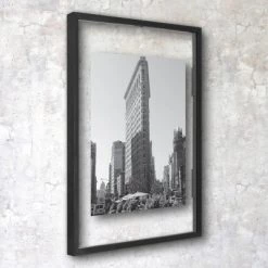 15.5" x 11.5" Float Thin Metal Gallery Frame Black - Threshold™