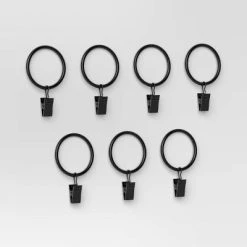 7pk Clip Rings Matte Black - Threshold™