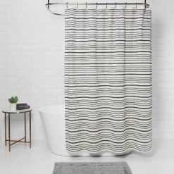 Striped Shower Curtain Black/White - Threshold™