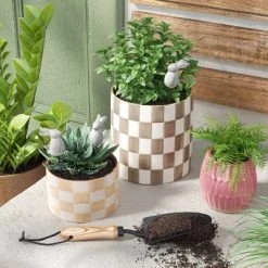 3pc Cement Rabbit Stake Outdoor Figurine Set White - Threshold™