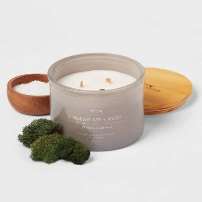 GUEST_6168a2c1-645b-45ed-9cc6-880a352a2acf.jpg 14oz Lidded Gray Glass Jar Crackling Wooden 3-Wick Candle with Clear Label Ocean Air + Moss - Threshold™ -Threshold Sales Shop GUEST 6168a2c1 645b 45ed 9cc6 880a352a2acf