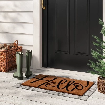 GUEST_6c3bcb62-ef22-4a80-8dc0-2251e4d62aad.jpg 1'6"x2'6" 'Hello' Coir Doormat Black - Threshold™ -Threshold Sales Shop GUEST 6c3bcb62 ef22 4a80 8dc0 2251e4d62aad