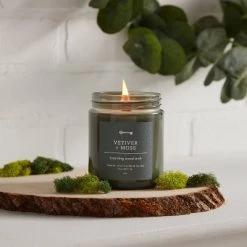 Tinted Glass Vetiver + Moss Lidded Jar Candle Green 8oz - Threshold™