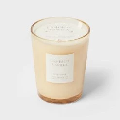 Colored Vase Glass with Dustcover Cashmere Vanilla Candle Ivory - Threshold™ -Threshold Sales Shop GUEST 6f0d73b9 bd54 49cc 9daa 223b1213b6df