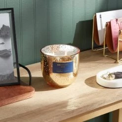 2-Wick 13oz Mercury Glass Candle Birchwood Tide Blue - Threshold™