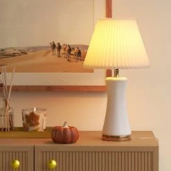 Small Pleated Lamp Shade White - Threshold™
