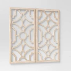Set of 2 Wood Lattice Wall Hanging Brown - Threshold™ -Threshold Sales Shop GUEST aae544c5 5e4f 44a3 808f a084e78b45a3
