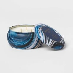 12oz Marble Tin Candle Birchwood Tide Blue - Threshold™ -Threshold Sales Shop GUEST b7a17912 aea5 4dff b9a2 e664de00d399