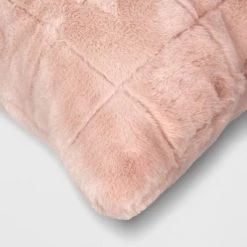 Oversized Pieced Faux Fur Square Throw Pillow Light Pink - Threshold™ -Threshold Sales Shop GUEST bcc0db6e ad53 43d8 8959 442b192ae841