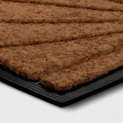 GUEST_bde63562-2a93-464a-ac06-caa3b3d34662.jpg 1'6"x2'6" Half Moon Rubber Coir Doormat Black - Threshold™ -Threshold Sales Shop GUEST bde63562 2a93 464a ac06 caa3b3d34662