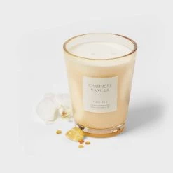 Colored Vase Glass with Dustcover Cashmere Vanilla Candle Ivory - Threshold™ -Threshold Sales Shop GUEST bf85ceff 142a 4c86 aadb dbb593a2a114