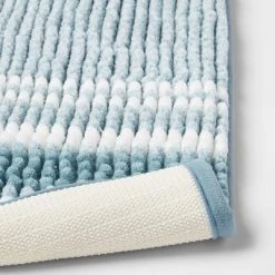 20"x34" Low Chenille Memory Foam Bath Rug - Threshold™ Aqua Stripe -Threshold Sales Shop GUEST c0f4e17c 0fd2 48be 972d c9366e3f939e