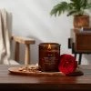Amber Glass Rose and Cedar Lidded Wooden Wick Jar Candle 9oz - Threshold™