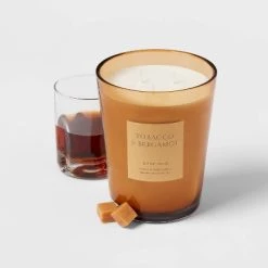 Colored Vase Glass with Dustcover Tobacco and Bergamot Candle Yellow - Threshold™ -Threshold Sales Shop GUEST cedda737 4d61 46dc 8940 71dbc6ecccd9