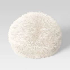 Long Faux Fur Round Throw Pillow - Threshold™ Gray -Threshold Sales Shop GUEST d82dbe35 b8b9 4390 b987 ed4324df2419