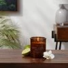 Amber Glass Vanilla + Bergamot Lidded Wood Wick Jar Candle 9oz - Threshold™