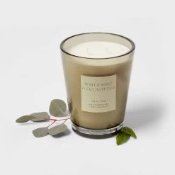 Colored Vase Glass with Dustcover Watermint and Eucalyptus Candle Green - Threshold™ -Threshold Sales Shop GUEST e5144fde ec25 4103 bb0f 2b77c5bb8627