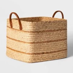 Braided Water Hyacinth Basket with Faux Leather Handles - Threshold™ -Threshold Sales Shop GUEST e75c136f 3764 438e a3e1 3ff7d3618fa0